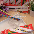 striped HB pencil with eraser in paper box / 2014 new product of striped pencil / drawing pencil made in China